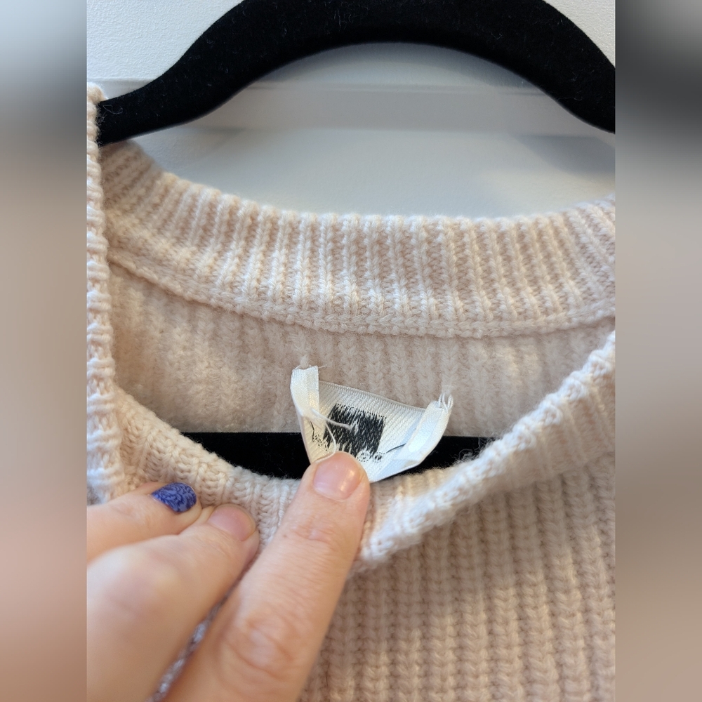 Aritzia Wilfred Lonell Merino Wool Knit Colorblock Crew Neck Sweater - Picture 4 of 10